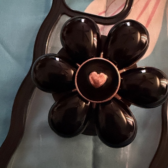 Black and Clear Phone Case with Flower Ring - Picture 3 of 3